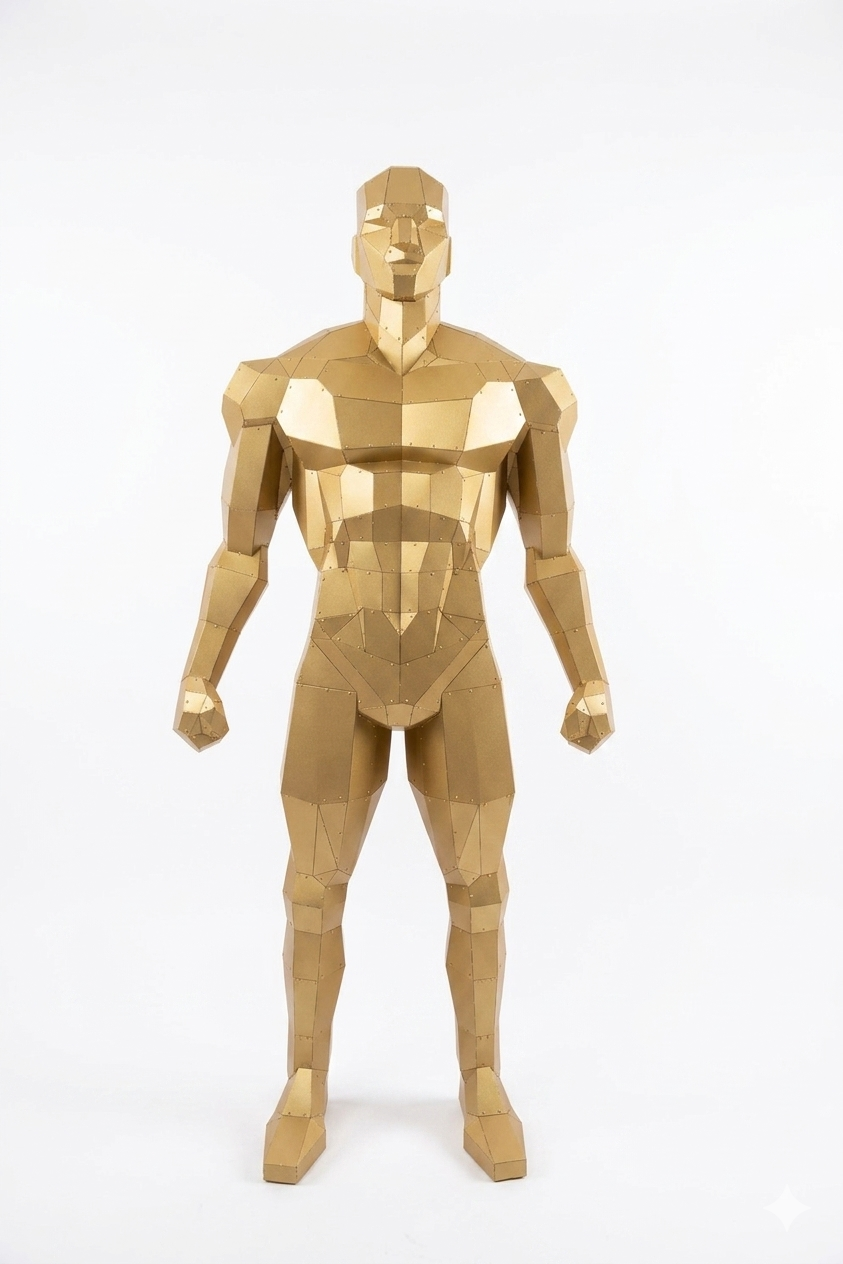 İnsan Zemin Heykeli - Gold